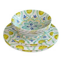 8 pc LAURIE GATES Melamine Moroccan Embossed 2 Dinner 2 Lunch Plates 4 B... - $645.31 MXN