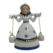 Vintage Fine Porcelain Bell Figurine Girl Buckets are Gongs LeGo Japan 1950s - £27.15 GBP