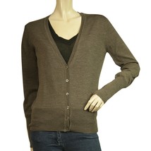 Joop! Brown 100% Merino Wool Knit Short Six Buttons Cardigan Cardi sz 38 - $113.85