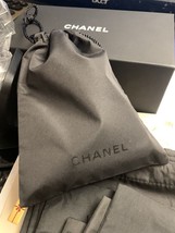 New Chanel Black Makeup/Jewelry Pouch Drawstring Bag Dust Bag 100% Authentic - £3.26 GBP