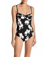 kate spade new york Floral Print One-Piece Swimsuit Sz XS Black Multi - $47.12