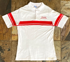 Vtg-COORS Guest Relations Employee Collar Shirt-White-L-Red Striped-Scot... - $33.75