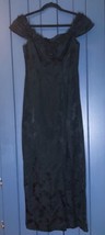 Vintage Jump Apparel Black Floral Evening Gown Fits XS Sequin Neckline U... - $14.85