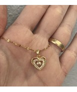 Gold Stainless Steel Heart Pendant Chain Necklace Gift - $14.84