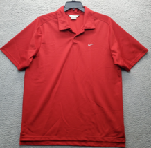 Nike Tiger Golf Performance Polo Shirt Men&#39;s L Dark Red High Low Slit Po... - $24.36