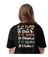 Oversized Heavyweight T-Shirt – If It Flies Back Print (Black) - $69.99