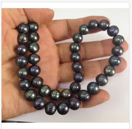8-9mm natural south sea baroque black green pearl necklace 18&#39;&#39; - £32.87 GBP