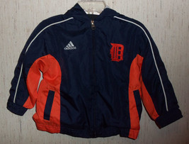 Excellent Adidas Mlb Detroit Tigers Lined Windbreaker Jacket W/ Hood Size 24M - £18.64 GBP