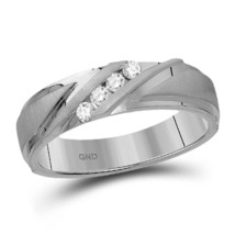 10kt White Gold Mens Round Diamond Wedding Channel Set Band Ring 1/6 Cttw - £739.85 GBP