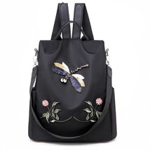 Waterproof Nylon Women Backpack Zipper Ox School Bags For Girls Dragonfl... - £29.99 GBP
