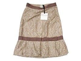 Red Valentino Bow Tie Lace Desert Tan Floral Print Bubble Hem Skirt (38 ) - £289.70 GBP