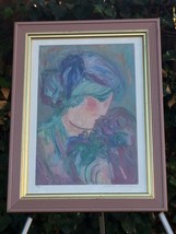 Barbara A Wood Hand Signed Abstract Vintage Framed Serigraph &quot;Wildflowers&quot; W Coa - £422.19 GBP