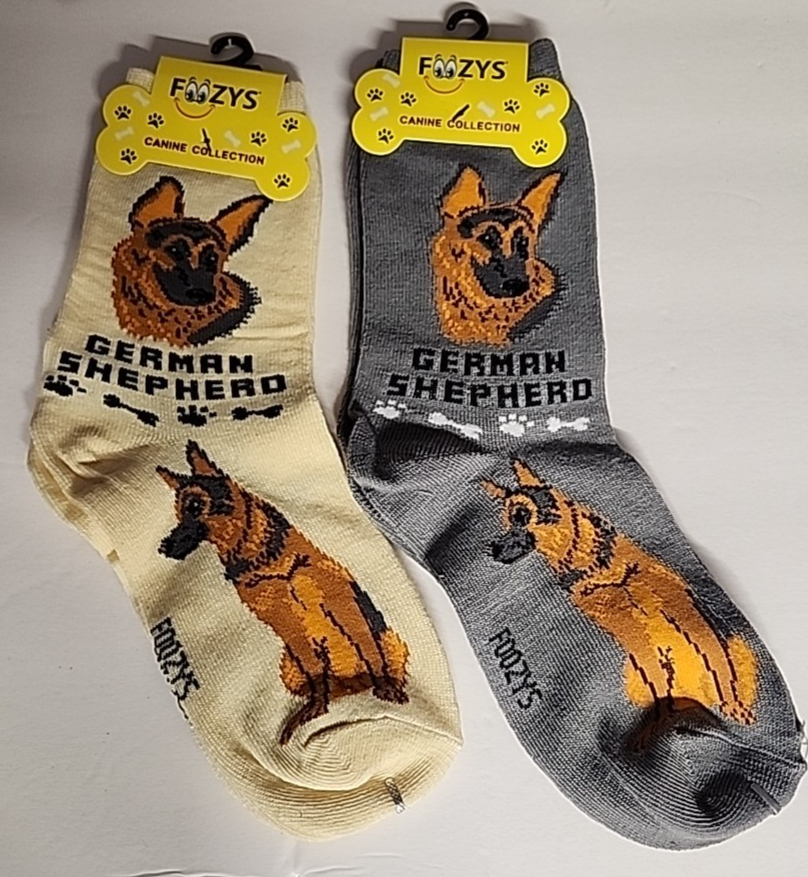 FOOZYS CANINE GERMAN SHEPHERD DOG PUPPY SOCKS DRESS CASUAL UNISEX PET 2 ... - $9.45