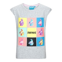 Fortnite Llama Drama Gaming T-Shirt Short Sleeve Cotton Grey Tee Age 10-16 - £51.02 GBP