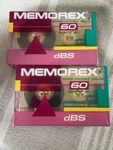 Two Memorex 60 dBS Blank Audio Cassette Tapes Brand Sealed - £9.69 GBP