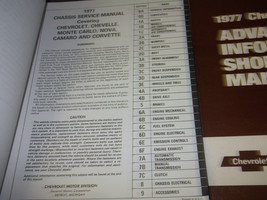 1977 Chevy Camaro Nova Monte Carlo Chevelle Servizio Riparazione Shop Manual Set - £187.25 GBP