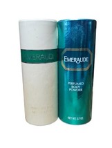 Vintage Lot Of 2 Coty Emeraude Perfumed Talc Body Powder 3.7 Oz NOS - $33.25