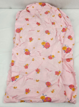 Carters Pink Orange Flower Lady Bug Baby Cotton Fitted Crib Sheet Vintage - £27.77 GBP