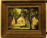 Artist Doug Moulson Landscape Impressionist Oil Painting Churchyard  - $296.01
