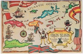 Postcard Virgin Islands Pictorial Map - £7.82 GBP