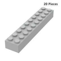 20pcs Part 3006 Brick 2X10 Light Gray Building Pieces BULK LOT Bricks Blocks - £11.75 GBP