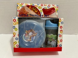Little Travel Set Baby Toddler Sippy Cup &amp; 2 Compartment Cereal Container New - £6.73 GBP