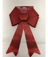 Outdoor Red Glitter Bow 9”x14” Crafts Wreaths Christmas Baskets Lot Of 18 - $27.71 CAD