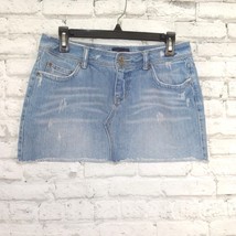Aeropostale Skirt Womens 5/6 Blue Medium Wash Denim Pockets Distressed Mini - $19.95
