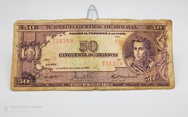 Bolivia Banknote 50 Bolivianos 1945 P-141 Circulated - £7.75 GBP