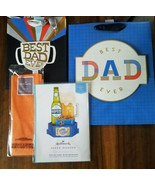 FATHER&#39;S DAY  PAPER WONDER Card + 2 BAGS + TISSUE Hallmark Daddy Best Beer - £7.71 GBP