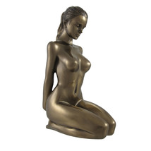 Bronzed Finish Nude Female Artfully Posing Statue - £42.63 GBP