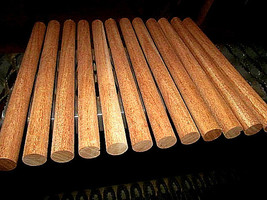 Twelve (12) Round Dowel Kd Exotic Mahogany Wood Lumber 12&quot; X 15/16&quot; Diameter - £26.86 GBP