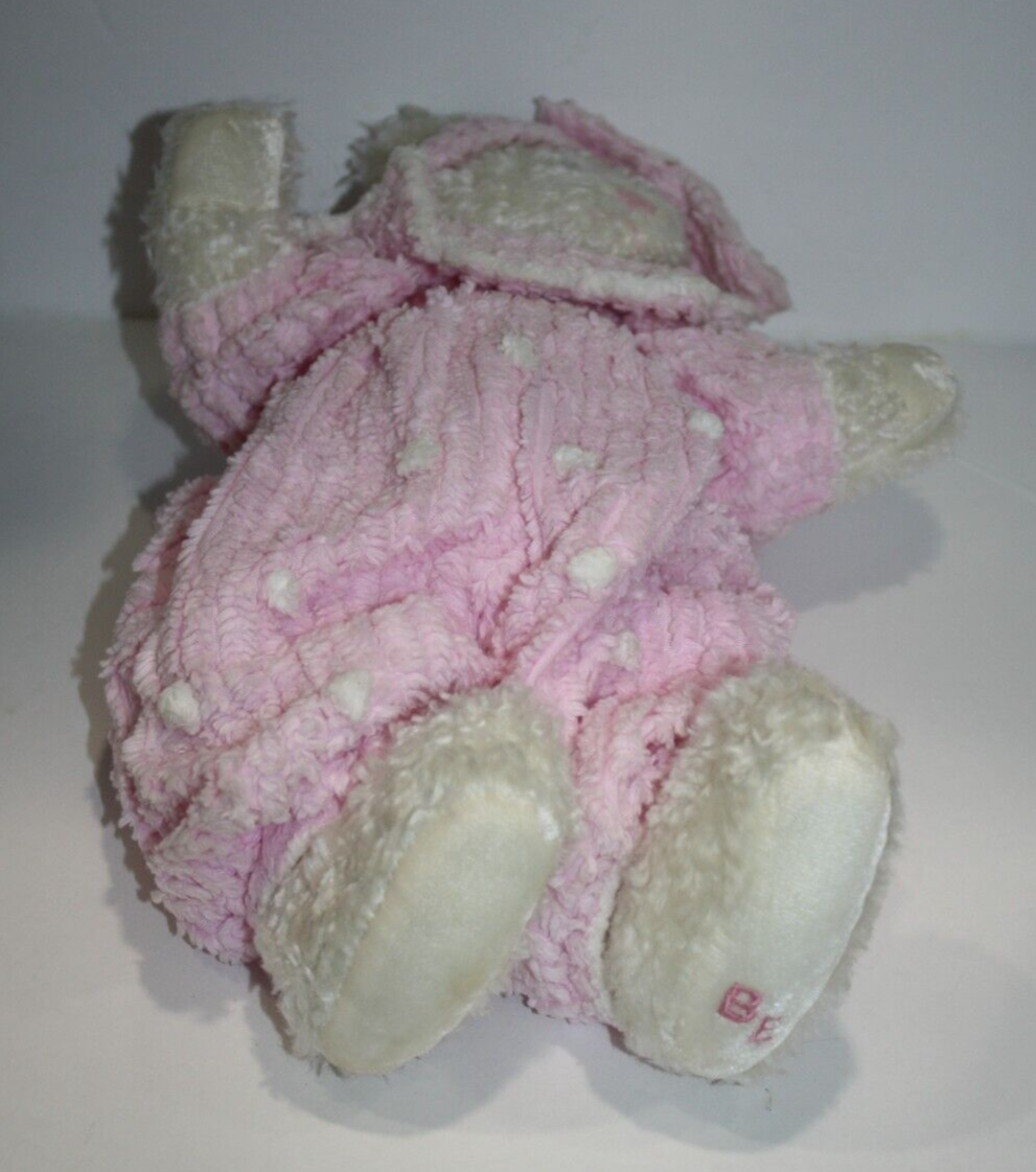 Boutique Enterprises Teddy Bear Soft Pink Chenille White Plush 14" Bow Stuffed Item image 9
