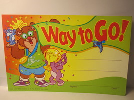 1987 Teacher Classroom Supplies: 9&quot;x5&quot; Motivation Award: Way to Go! - $1.00