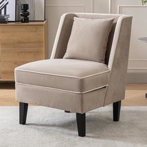 Merax Upholstered Armless Accent Chair for Living, Bedroom, Reception Room, Offi - £203.06 GBP