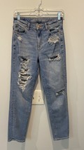 AMERICAN EAGLE High Rise Distressed Mom Jeans Size  2 Short - $24.90