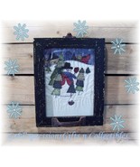 PRiMiTiVe Stitchery~Snowman Winter Window Picture Frame - $14.95