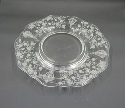Cambridge Rose Point Pattern Etched Clear Glass Underplate 7 Inch - £19.92 GBP