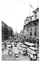 Regent Street The Finest Street In London England Black And White Postcard - £7.02 GBP