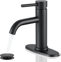 Black Bathroom Faucet, Winkear Single Hole Bathroom Faucet With Pop-Up D... - $751.73 MXN