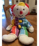 Vintage Eden Clown Hat Plush Stuffed Animal Doll 12&quot; RARE yellow hat USA - £37.14 GBP