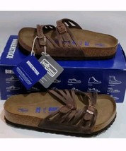 Birkenstock Granada Brown Leather Sandals Soft Footbed Womens 7 EU 38 St... - $132.30