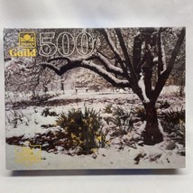 New - Daffodils in the snow Jigsaw Puzzle 500 piece 15 x 18 Guild Golden  - $8.54
