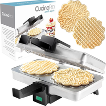 Pizzelle Maker - Polished Electric Baker Press Makes Two 5-Inch Cookies at Once - £43.70 GBP