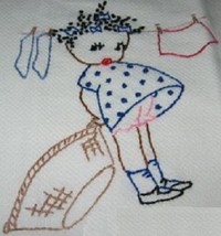 Pickaninny Girl DOW towel embroidery transfer pattern AM3178   - $5.00