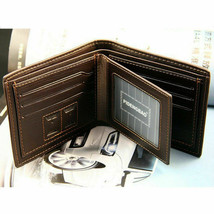 Premium Men&#39;s Bifold Leather Brown Wallet ID Credit Card Holder Billfold Clutch - £13.20 GBP