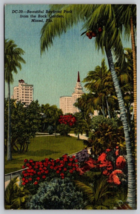 1956 Beautiful Bayfront Park Rock Garden Miami Florida Postcard - £3.88 GBP