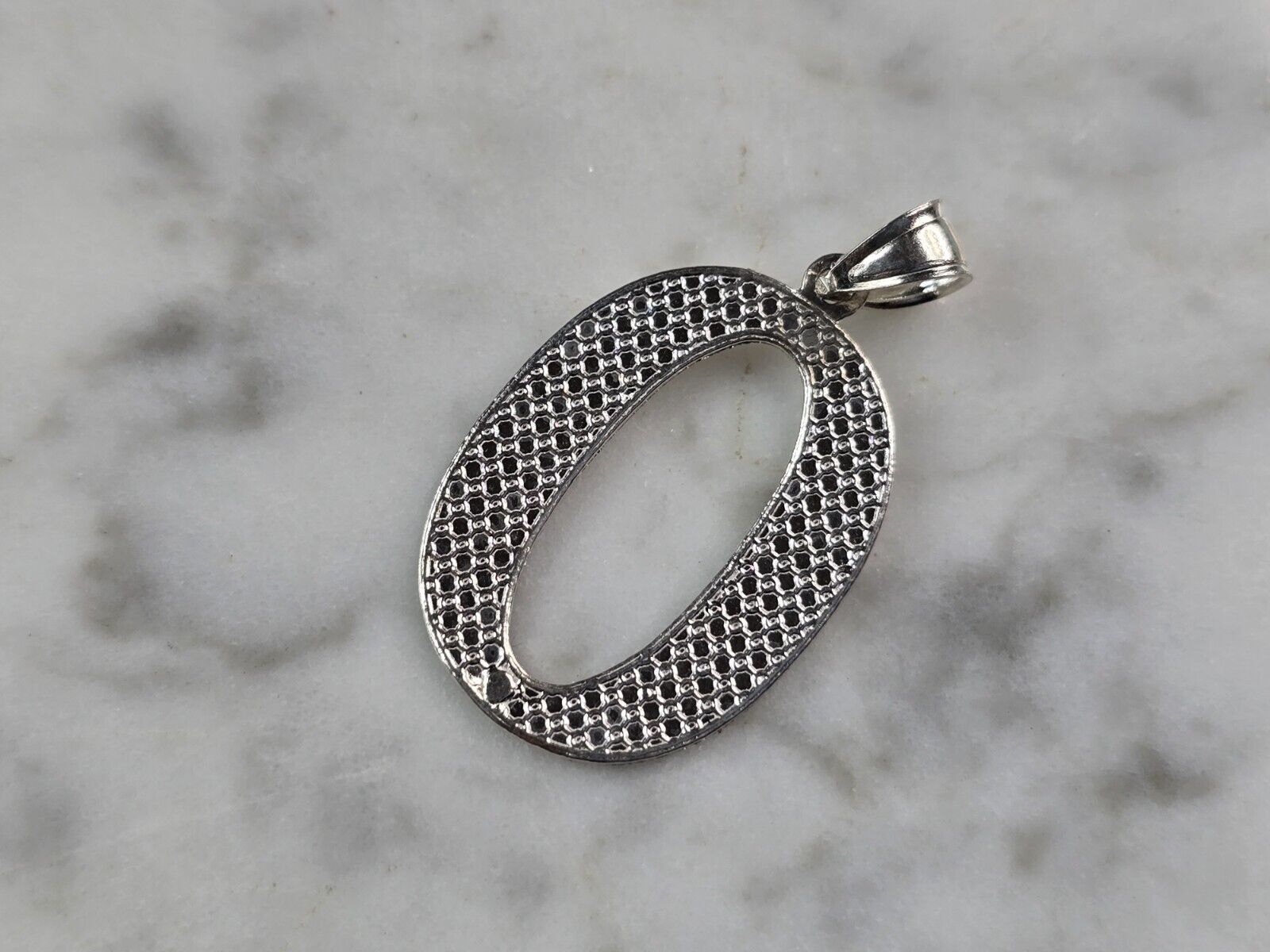 Womens Sterling Silver Initial Letter " O " Pendant 1.5g E7316 Item image 2