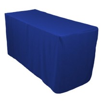 LinenTablecloth 4 ft. Fitted Polyester Tablecloth Royal Blue - £13.28 GBP