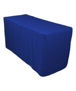 LinenTablecloth 4 ft. Fitted Polyester Tablecloth Royal Blue - £13.54 GBP